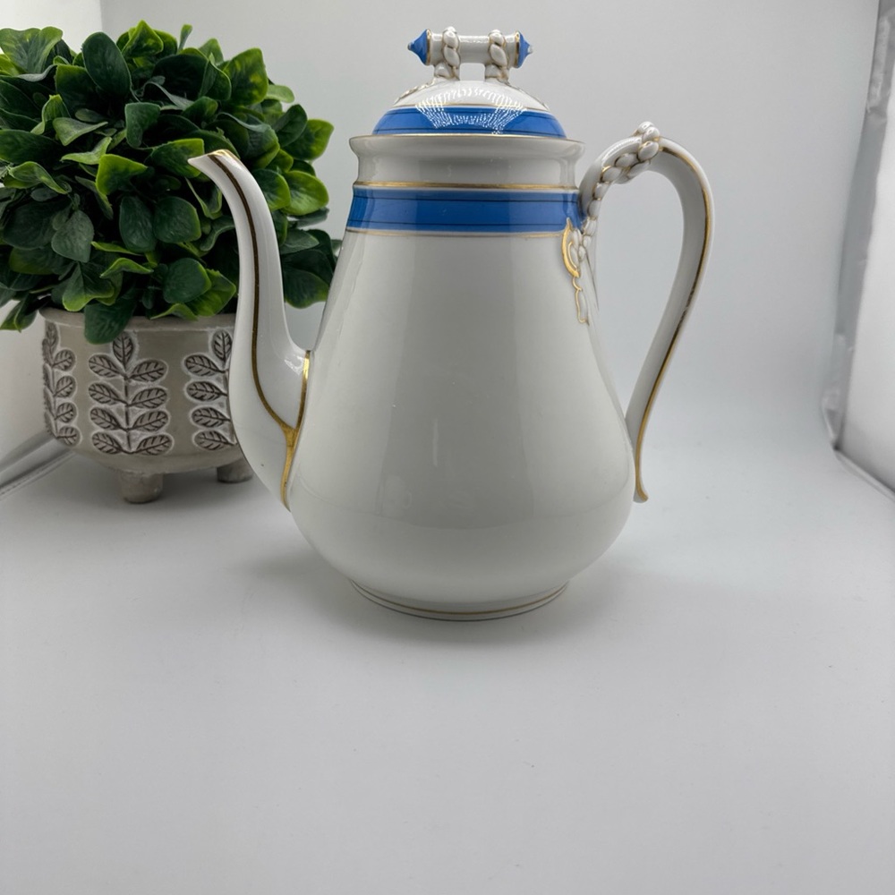 Antique c1879 H&C Haviland Limoges France Nautical Rope and Cable Coffee Teapot - Picture 6 of 6